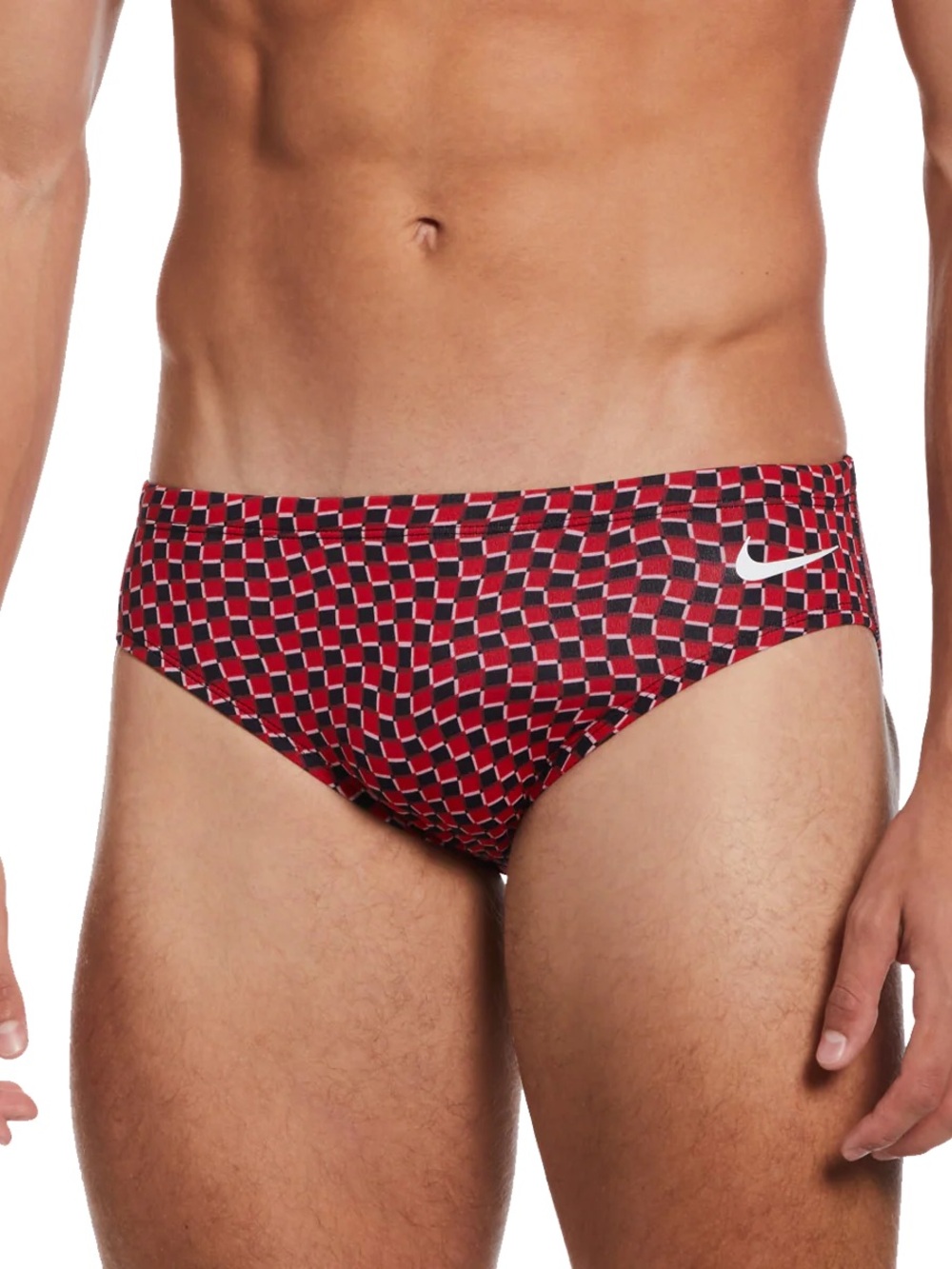 NIKE Swim HydraStrong Briefs Men's Size 26 Drippy Check Brief University Red NEW